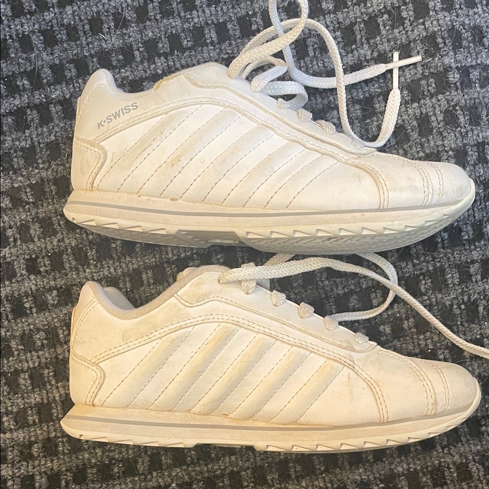 K-Swiss All-White Athletic Shoes